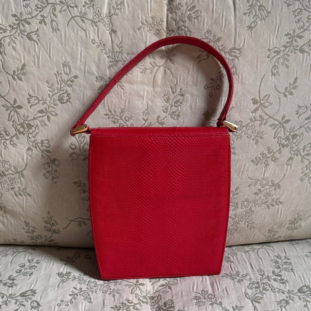 Andrea Pfister Vintage Red Leather and Purple Suede Purse - Picture 4 of 17